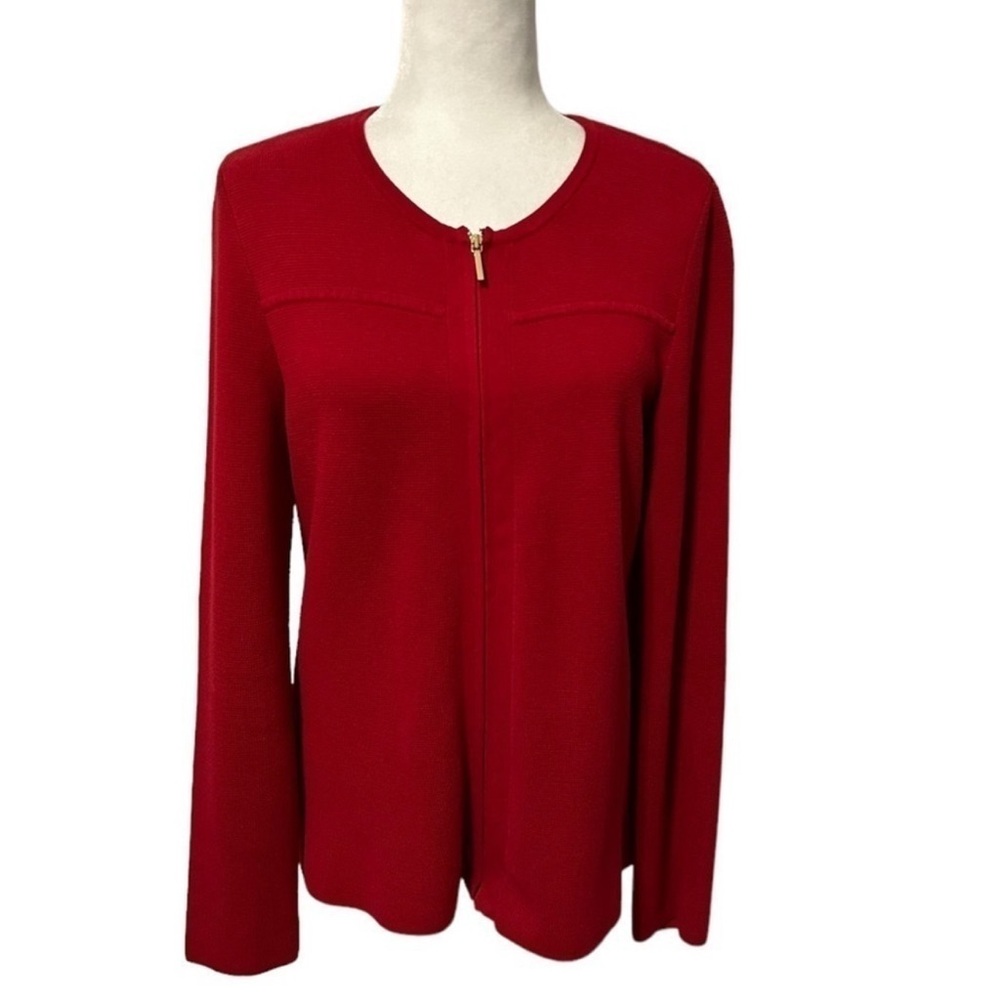 Talbots Red Zip Up Sweater
